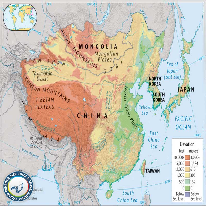 جغرافیا و آب و هوای چین